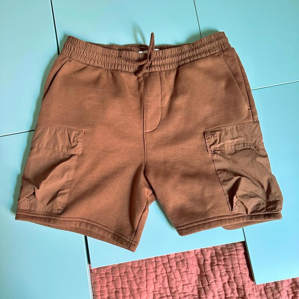 Pac Sun Brown Cargo Sweat Shorts 32